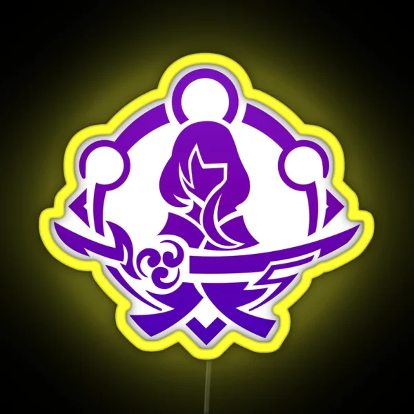 Genshin Impact Raiden Shogun Emblem RGB Neon Sign