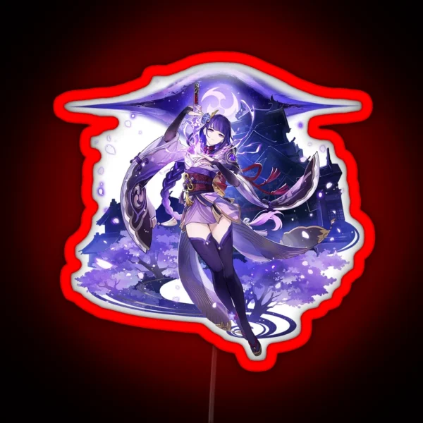 Genshin Impact Raiden Shogun Official Character Wish RGB Neon Sign