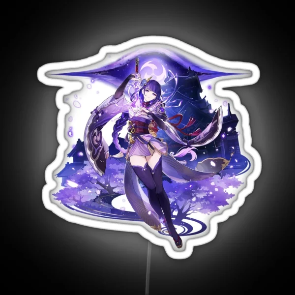 Genshin Impact Raiden Shogun Official Character Wish RGB Neon Sign