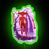 Brilliantly lit Genshin Impact inspired Scaramouche character neon room decor accent.