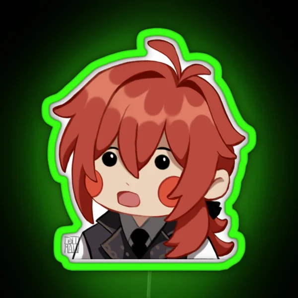 Genshin Impact Shocked Diluc RGB Neon Sign