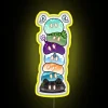 Vibrant Genshin Impact themed LED slime tower neon display