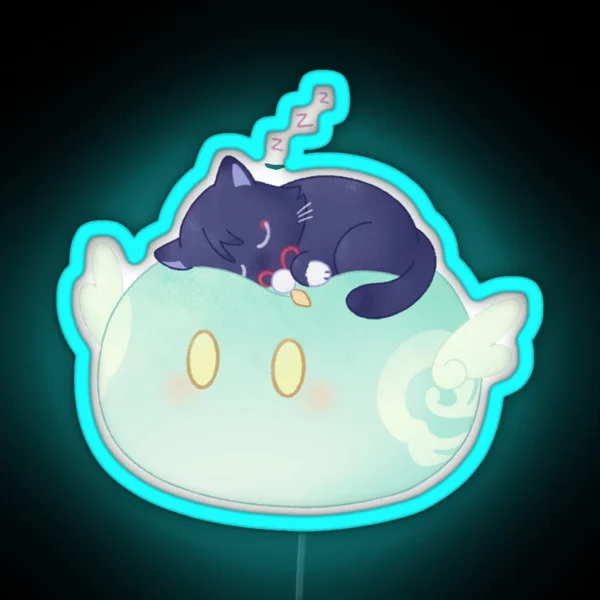 Genshin Impact The Wanderer Scaramouche Cat RGB Neon Sign