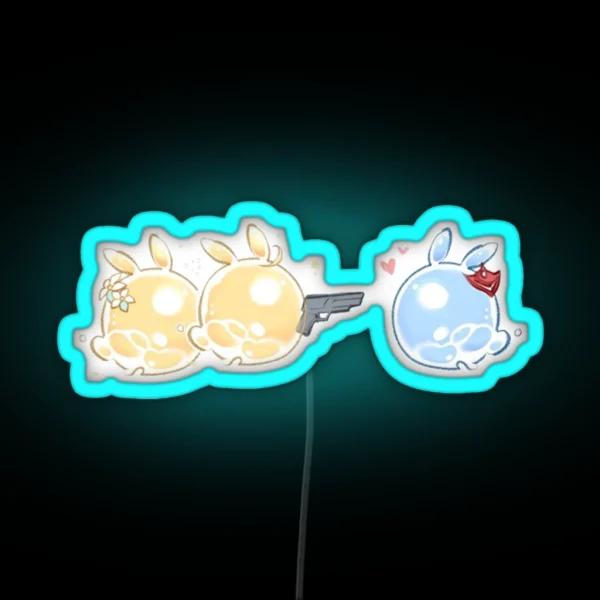 Genshin Impact Traveler And Childe Seelies RGB Neon Sign