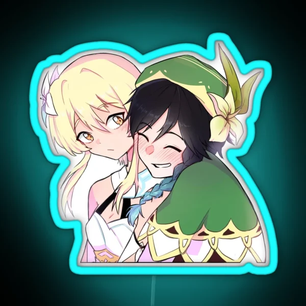 Genshin Impact Venti And Lumine RGB Neon Sign