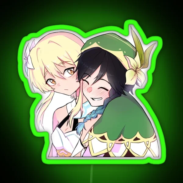 Genshin Impact Venti And Lumine RGB Neon Sign