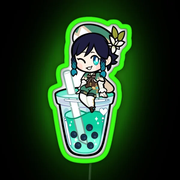 Genshin Impact Venti Boba RGB Neon Sign