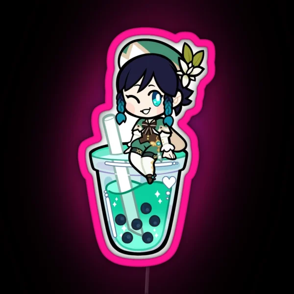 Genshin Impact Venti Boba RGB Neon Sign