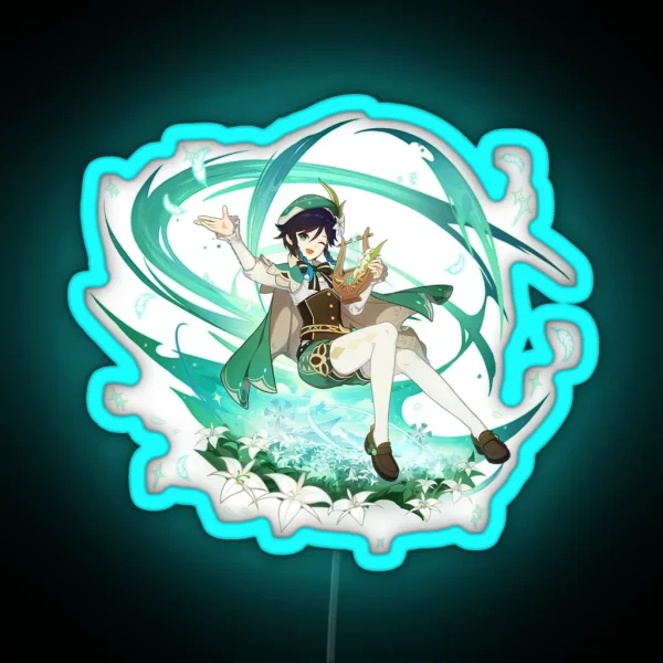 Genshin Impact Venti Official Character Wish Gacha RGB Neon Sign