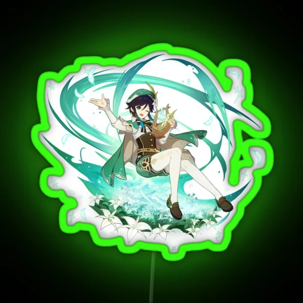 Genshin Impact Venti Official Character Wish Gacha RGB Neon Sign