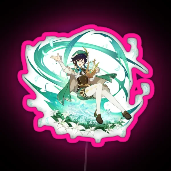 Genshin Impact Venti Official Character Wish Gacha RGB Neon Sign