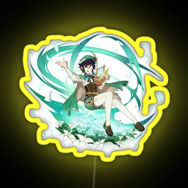 Genshin Impact Venti Official Character Wish Gacha RGB Neon Sign