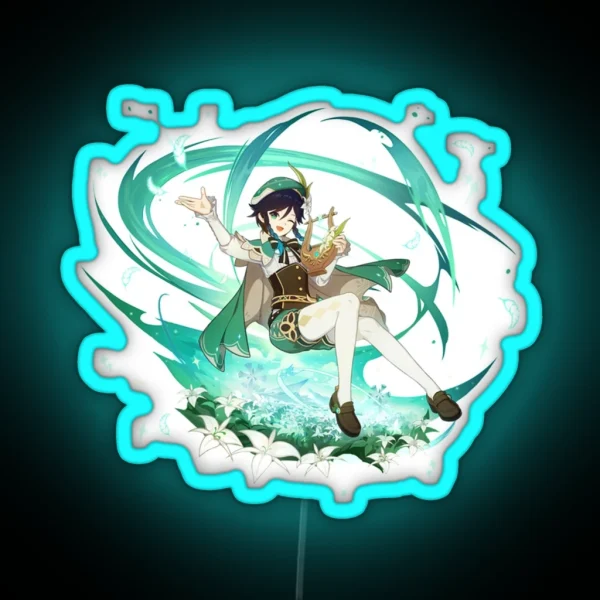 Genshin Impact Venti Official Character Wish RGB Neon Sign