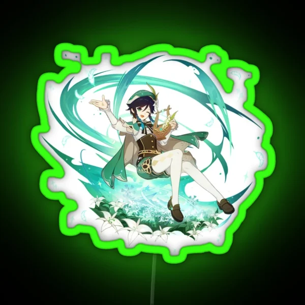 Genshin Impact Venti Official Character Wish RGB Neon Sign