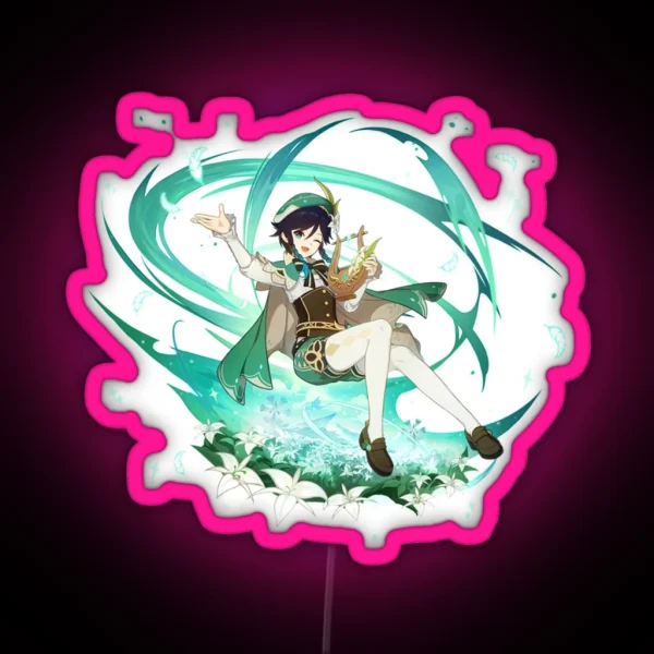 Genshin Impact Venti Official Character Wish RGB Neon Sign