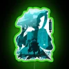 Genshin Impact Wanderer Negative Space Neon Sign in Vibrant RGB Colors