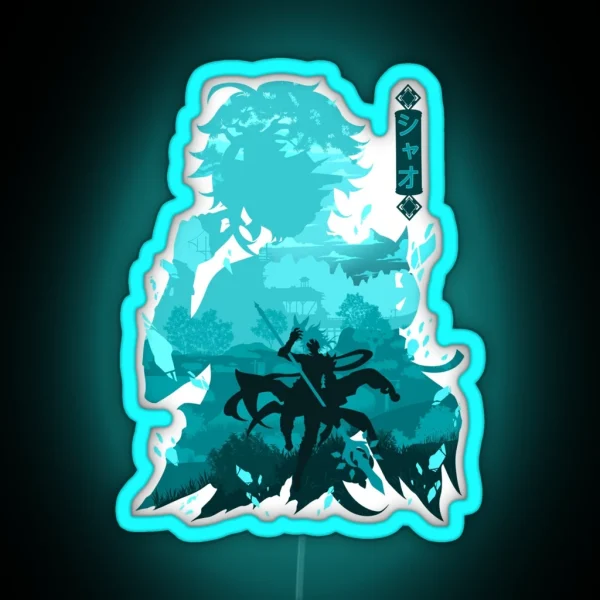 GENSHIN IMPACT XIAO NEGATIVE SPACE RGB Neon Sign