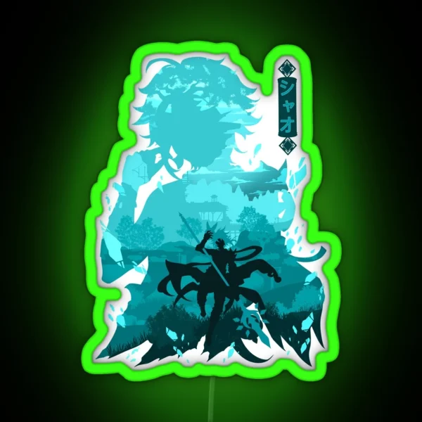 GENSHIN IMPACT XIAO NEGATIVE SPACE RGB Neon Sign