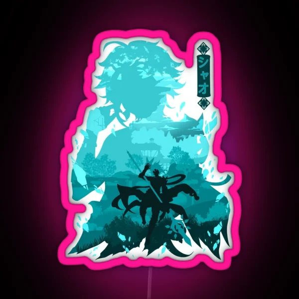 GENSHIN IMPACT XIAO NEGATIVE SPACE RGB Neon Sign