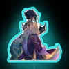 Gaming inspired Xiao character from Genshin Impact colorful LED neon sign