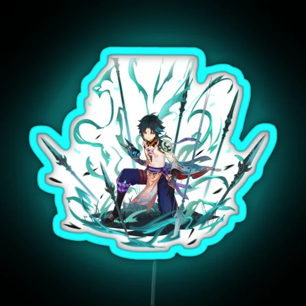 Genshin Impact Xiao Splash Art Led RGB Neon Sign