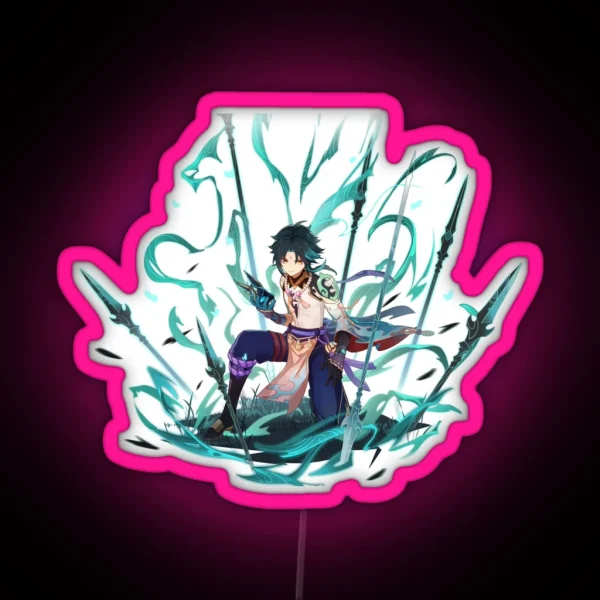 Genshin Impact Xiao Splash Art Led RGB Neon Sign