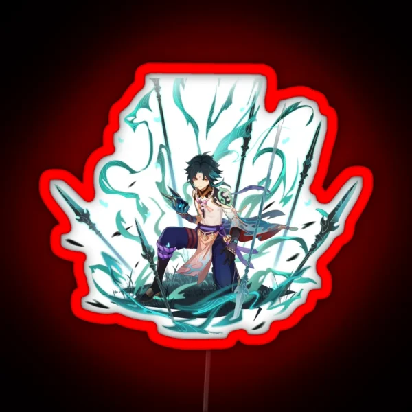 Genshin Impact Xiao Splash Art Led RGB Neon Sign