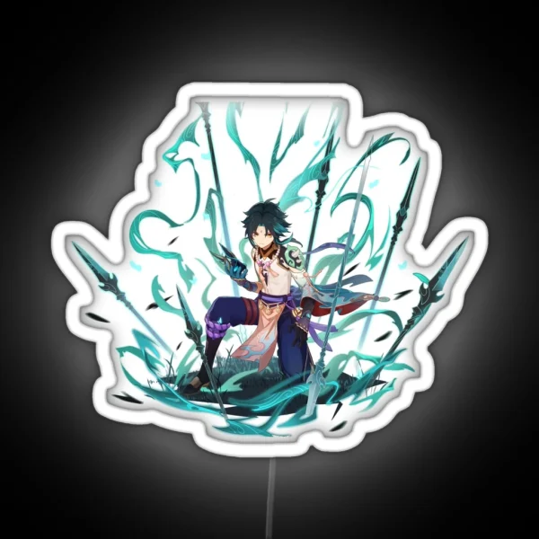 Genshin Impact Xiao Splash Art Led RGB Neon Sign