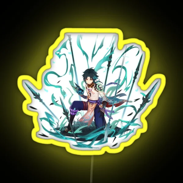 Genshin Impact Xiao Splash Art Led RGB Neon Sign