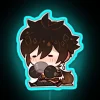 Genshin Impact Zhongli character neon sign with colorful RGB lighting