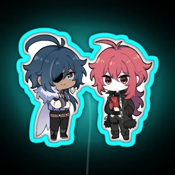 Genshin Kaeya And Diluc RGB Neon Sign