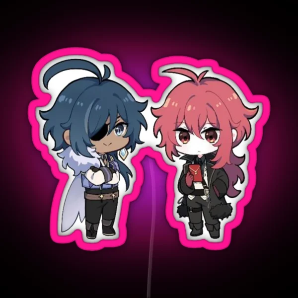 Genshin Kaeya And Diluc RGB Neon Sign