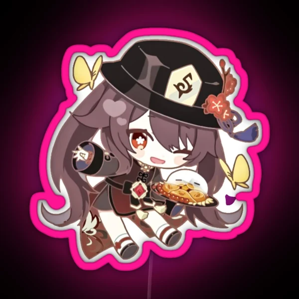 Genshin X Sweets Paradise Led Hutao Liyue Ver RGB Neon Sign