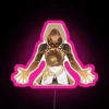 Glowing neon light art decor featuring Zhongli character design