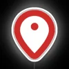 RGB Neon Sign with Geoguessr Pin Logo Shaped Design