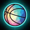 Geometric Low Poly Basketball Gift Decoration in Bright RGB Neon Light