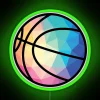 Neon Low Poly Geometric Basketball Decor Gift for Sports Lovers