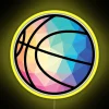Modern geometric low poly basketball decorative gift neon sign display.
