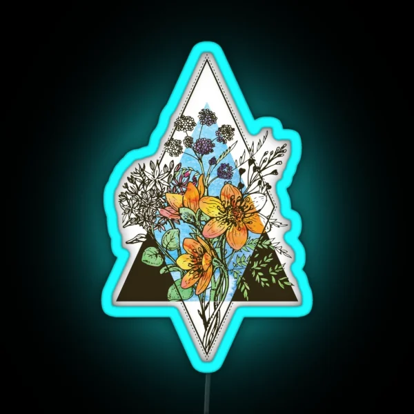 Geometric Bouquet RGB Neon Sign