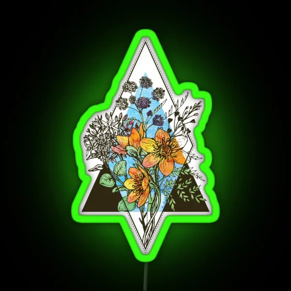 Geometric Bouquet RGB Neon Sign