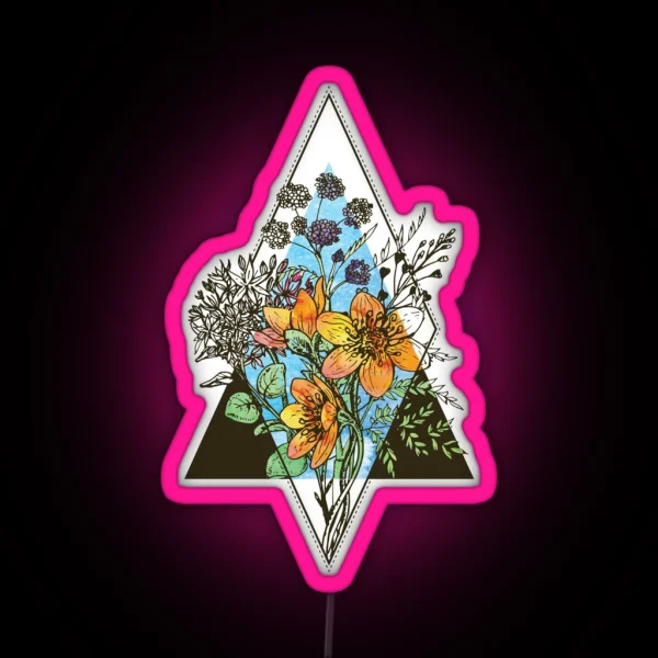 Geometric Bouquet RGB Neon Sign