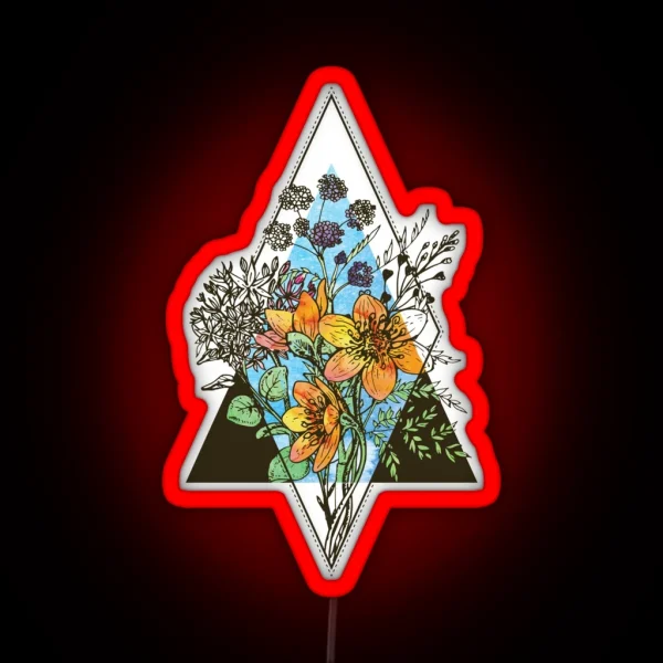 Geometric Bouquet RGB Neon Sign