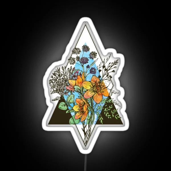 Geometric Bouquet RGB Neon Sign