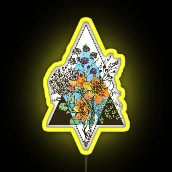 Geometric Bouquet RGB Neon Sign