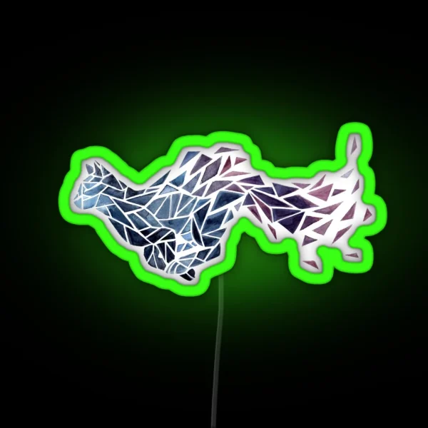 Geometric Cat RGB Neon Sign
