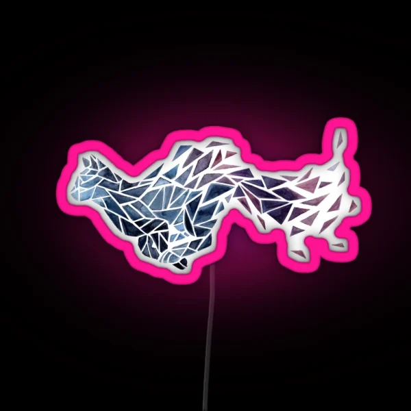 Geometric Cat RGB Neon Sign