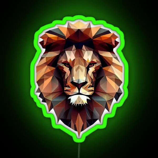 Geometric Colorful Lion RGB Neon Sign