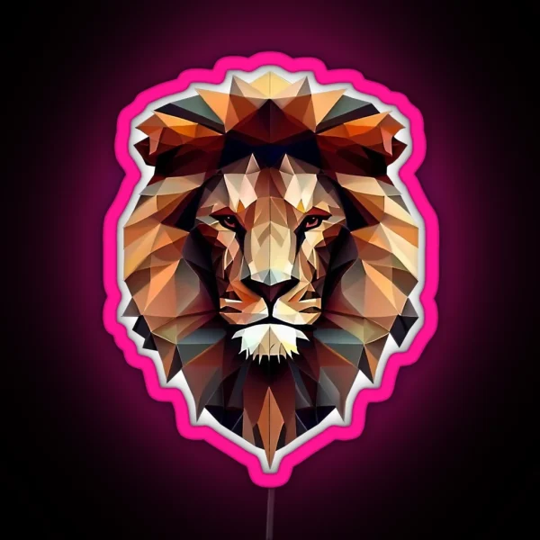 Geometric Colorful Lion RGB Neon Sign