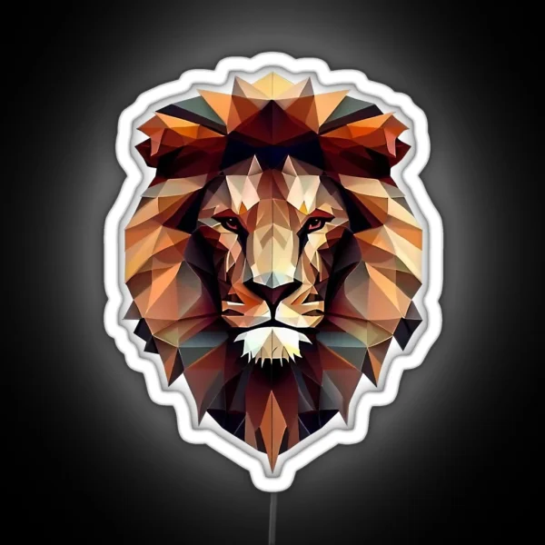 Geometric Colorful Lion RGB Neon Sign