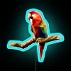 Brighten your space with vibrant geometric neon parrot art display